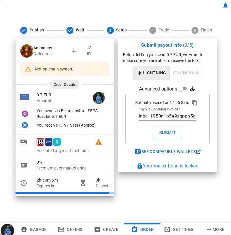 Submit payout invoice