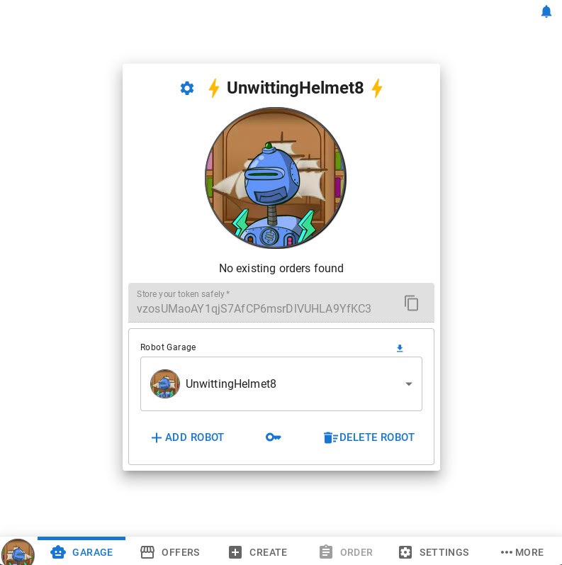 Robot generated with token