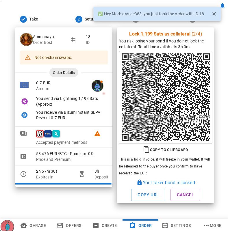 Lock trade collateral